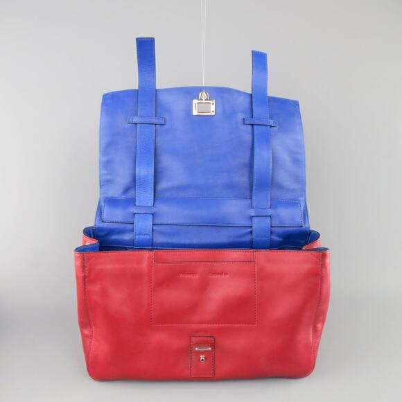 PROENZA SCHOULER Red & Blue Color Block Leather Shoulder Bag - Picture 9 of 11